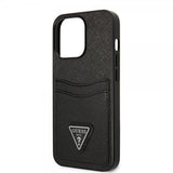 Guess iPhone 13 Pro Max Skal Saffiano Double Cardslot Svart