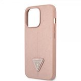 Guess iPhone 13 Pro Max Skal Saffiano Metal Triangle Rosa