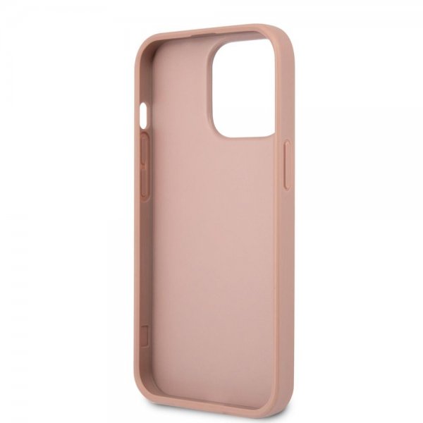 Guess iPhone 13 Pro Max Skal Saffiano Metal Triangle Rosa
