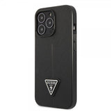 Guess iPhone 13 Pro Max Skal Saffiano Metal Triangle Svart