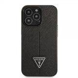 Guess iPhone 13 Pro Max Skal Saffiano Metal Triangle Svart