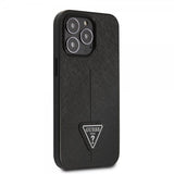 Guess iPhone 13 Pro Max Skal Saffiano Metal Triangle Svart