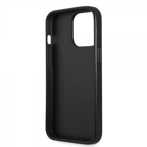 Guess iPhone 13 Pro Max Skal Saffiano Metal Triangle Svart