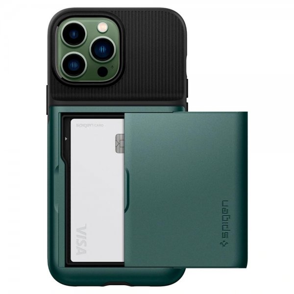 Spigen iPhone 13 Pro Max Skal Slim Armor CS Midnight Green