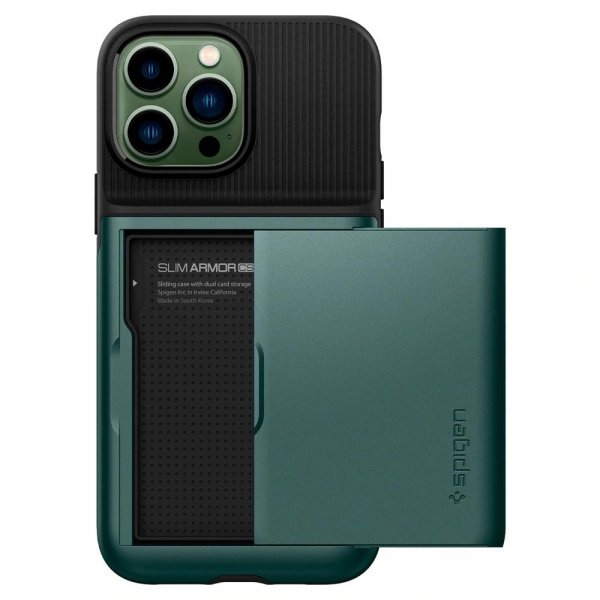 Spigen iPhone 13 Pro Max Skal Slim Armor CS Midnight Green
