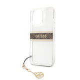 Guess iPhone 13 Pro Max Skal Stripe Charm Brun