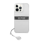 Guess iPhone 13 Pro Max Skal Stripe Charm Grå