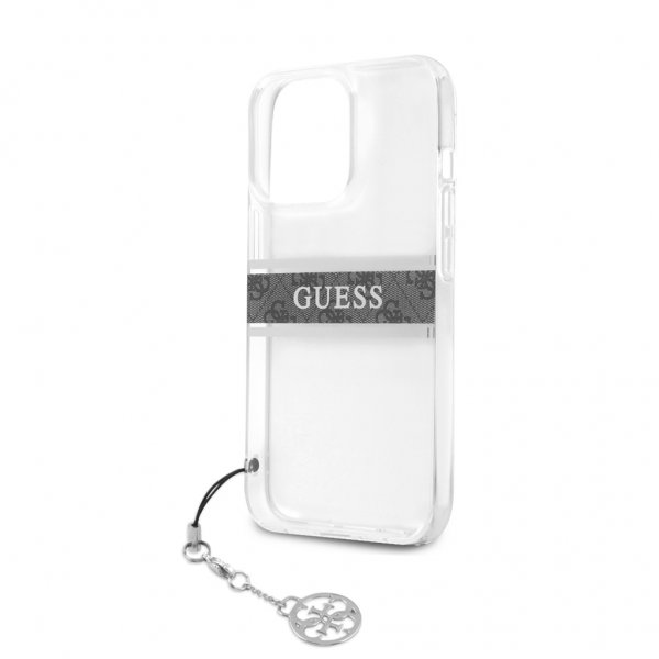 Guess iPhone 13 Pro Max Skal Stripe Charm Grå