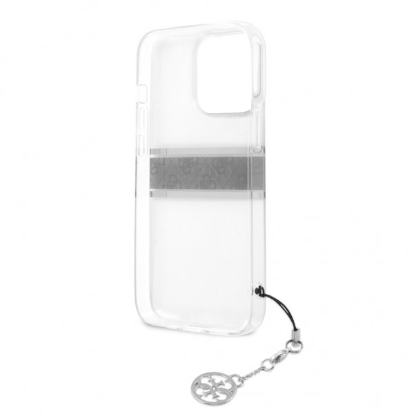 Guess iPhone 13 Pro Max Skal Stripe Charm Grå