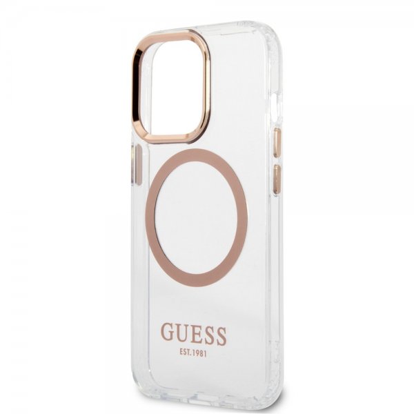 Guess iPhone 13 Pro Max Skal Transparent MagSafe Guld Transparent