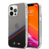BMW iPhone 13 Pro Max Skal Tricolor Stripe Transparent Svart