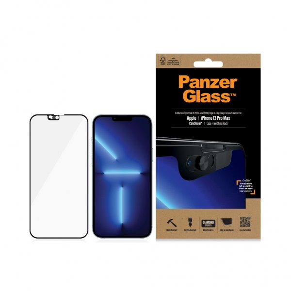 PanzerGlass iPhone 13 Pro Max Skärmskydd Edge-to-Edge CamSlider