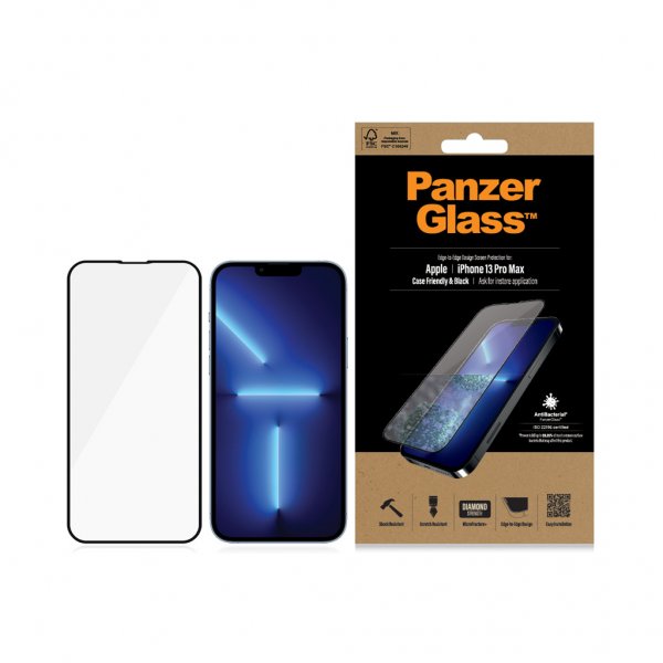 PanzerGlass iPhone 13 Pro Max Skärmskydd Edge-to-Edge Case Friendly