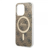 Guess iPhone 13 Pro Skal 4G Pattern MagSafe Brun
