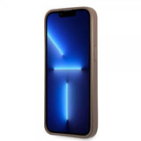 Guess iPhone 13 Pro Skal Double Cardslot Metal Triangle Brun
