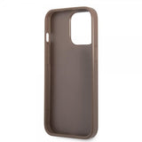 Guess iPhone 13 Pro Skal Double Cardslot Metal Triangle Brun