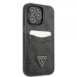 Guess iPhone 13 Pro Skal Double Cardslot Metal Triangle Svart
