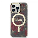 Guess iPhone 13 Pro Skal Flower MagSafe Kaki