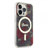 Guess iPhone 13 Pro Skal Flower MagSafe Kaki