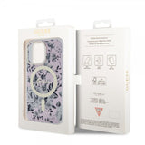Guess iPhone 13 Pro Skal Flower MagSafe Rosa