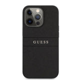 Guess iPhone 13 Pro Skal Hot Stamp Metal Logo Svart
