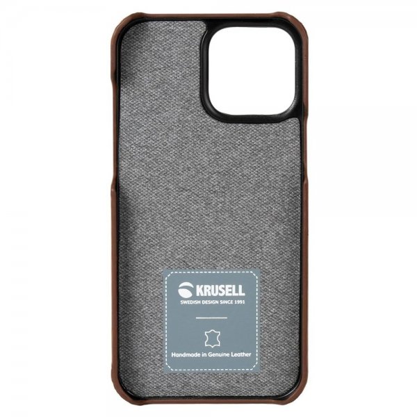 Krusell iPhone 13 Pro Skal Leather CardCover Cognac Brown