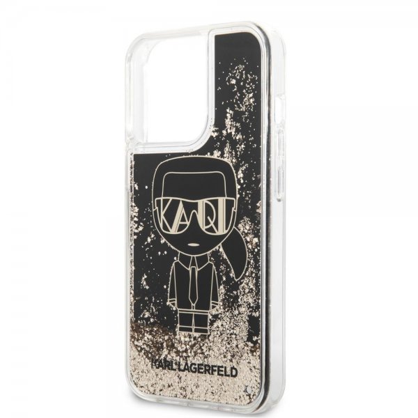 Karl Lagerfeld iPhone 13 Pro Skal Liquid Glitter Gatsby Svart