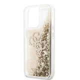 Guess iPhone 13 Pro Skal Liquid Glitter Guld