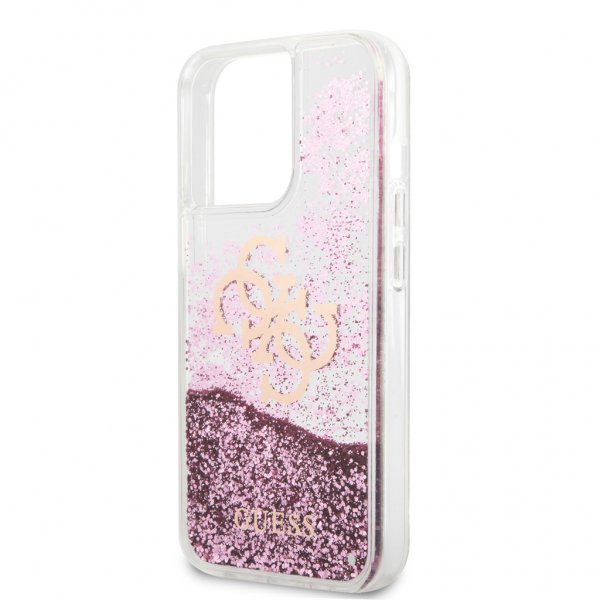 Guess iPhone 13 Pro Skal Liquid Glitter Rosa