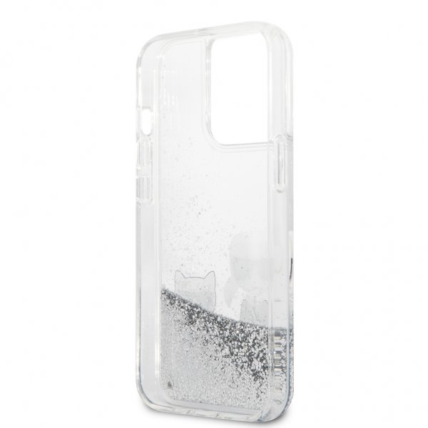 Karl Lagerfeld iPhone 13 Pro Skal Liquid Glitter Silver