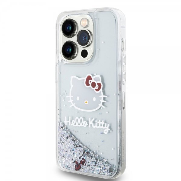 Hello Kitty iPhone 13 Pro Skal Liquid Glitter Translucent