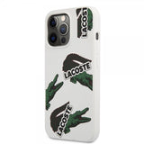 Lacoste iPhone 13 Pro Skal Liquid Silicone Allover Pattern Vit