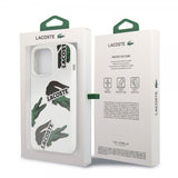Lacoste iPhone 13 Pro Skal Liquid Silicone Allover Pattern Vit