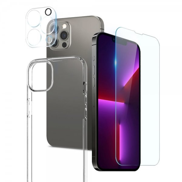 Northjo iPhone 13 Pro Skal med Skärmskydd och Kameraskydd 3-i-1