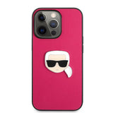 Karl Lagerfeld iPhone 13 Pro Skal Metal Logo Rosa