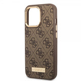 Guess iPhone 13 Pro Skal Metal Plate Logo MagSafe Brun