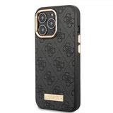 Guess iPhone 13 Pro Skal Metal Plate Logo MagSafe Svart