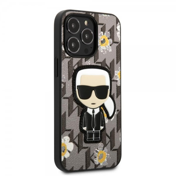 Karl Lagerfeld iPhone 13 Pro Skal Monogram Iconic Patch Grå