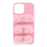 iPhone 13 Pro Skal Plysch Love-pärlor Rosa
