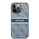 Guess iPhone 13 Pro Skal Printed Stripe Blå
