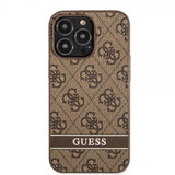 Guess iPhone 13 Pro Skal Printed Stripe Bottom Brun