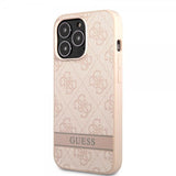 Guess iPhone 13 Pro Skal Printed Stripe Bottom Rosa