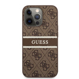 Guess iPhone 13 Pro Skal Printed Stripe Brun