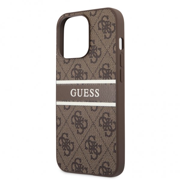 Guess iPhone 13 Pro Skal Printed Stripe Brun