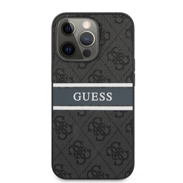 Guess iPhone 13 Pro Skal Printed Stripe Grå