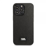 Karl Lagerfeld iPhone 13 Pro Skal Saffiano Metal Plaque Svart