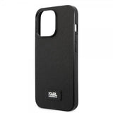 Karl Lagerfeld iPhone 13 Pro Skal Saffiano Metal Plaque Svart