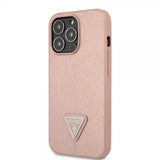 Guess iPhone 13 Pro Skal Saffiano Metal Triangle Rosa