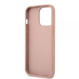 Guess iPhone 13 Pro Skal Saffiano Metal Triangle Rosa