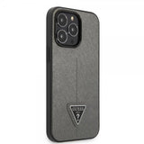Guess iPhone 13 Pro Skal Saffiano Metal Triangle Silver